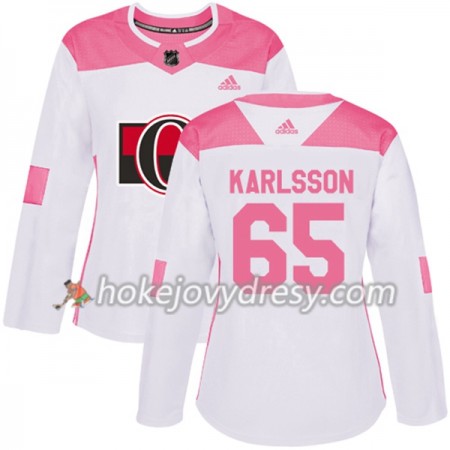 Dámské Hokejový Dres Ottawa Senators Erik Karlsson 65 Bílá 2017-2018 Adidas Růžová Fashion Authentic